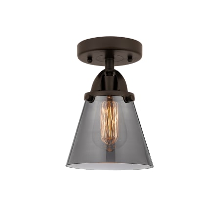 A large image of the Innovations Lighting 288-1C-9-6 Cone Semi-Flush Oil Rubbed Bronze / Plated Smoke