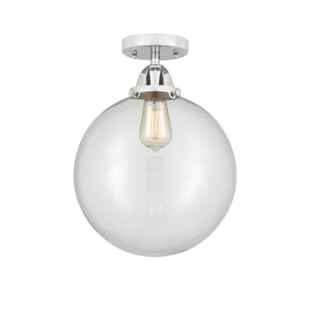 A large image of the Innovations Lighting 288-1C-15-12 Beacon Semi-Flush Polished Chrome / Clear