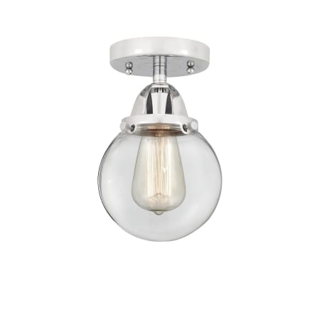 A large image of the Innovations Lighting 288-1C-9-6 Beacon Semi-Flush Polished Chrome / Clear