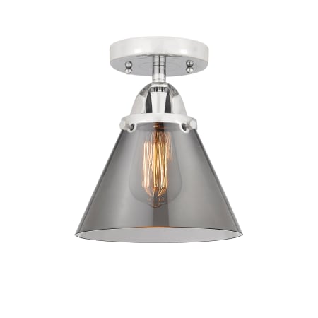 A large image of the Innovations Lighting 288-1C-10-8 Cone Semi-Flush Polished Chrome / Plated Smoke