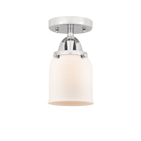 A large image of the Innovations Lighting 288-1C-9-5 Bell Semi-Flush Polished Chrome / Matte White