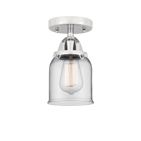 A large image of the Innovations Lighting 288-1C-9-5 Bell Semi-Flush Polished Chrome / Clear