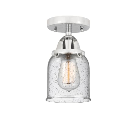 A large image of the Innovations Lighting 288-1C-9-5 Bell Semi-Flush Polished Chrome / Seedy