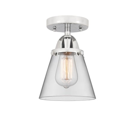 A large image of the Innovations Lighting 288-1C-9-6 Cone Semi-Flush Polished Chrome / Clear