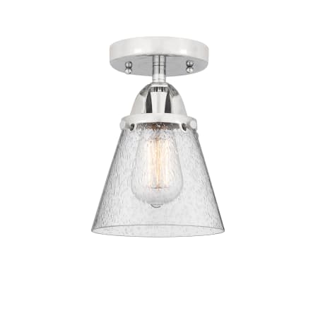 A large image of the Innovations Lighting 288-1C-9-6 Cone Semi-Flush Polished Chrome / Seedy