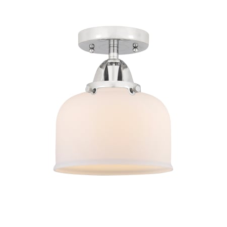 A large image of the Innovations Lighting 288-1C-9-8 Bell Semi-Flush Polished Chrome / Matte White