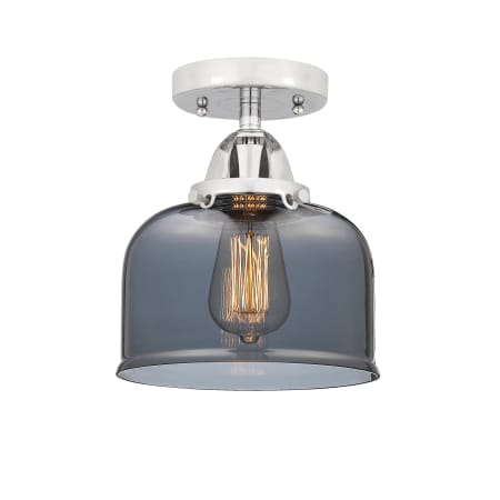 A large image of the Innovations Lighting 288-1C-9-8 Bell Semi-Flush Polished Chrome / Plated Smoke