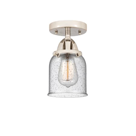 A large image of the Innovations Lighting 288-1C-10-5 Bell Semi-Flush Polished Nickel / Seedy