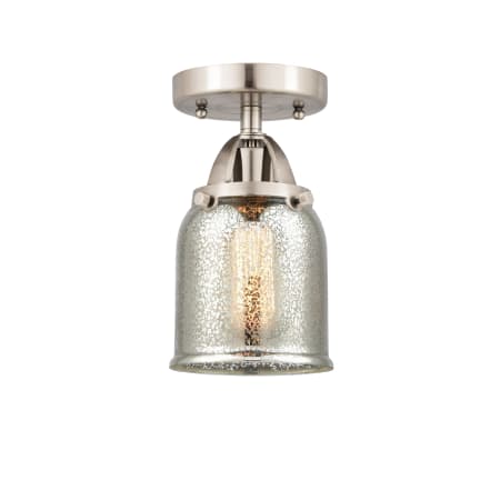 A large image of the Innovations Lighting 288-1C-9-5 Bell Semi-Flush Brushed Satin Nickel / Silver Plated Mercury