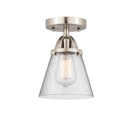 A large image of the Innovations Lighting 288-1C-9-6 Cone Semi-Flush Brushed Satin Nickel / Seedy