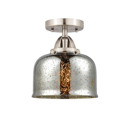 A large image of the Innovations Lighting 288-1C-9-8 Bell Semi-Flush Brushed Satin Nickel / Silver Plated Mercury