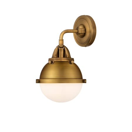 A large image of the Innovations Lighting 288-1W-10-7 Hampden Sconce Brushed Brass / Matte White