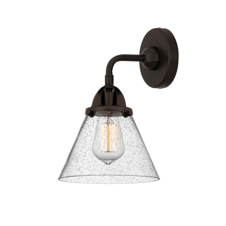 A large image of the Innovations Lighting 288-1W-10-8 Cone Sconce Oil Rubbed Bronze / Seedy
