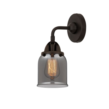 A large image of the Innovations Lighting 288-1W-10-5 Bell Sconce Oil Rubbed Bronze / Plated Smoke