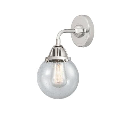 A large image of the Innovations Lighting 288-1W-10-6 Beacon Sconce Polished Chrome / Seedy