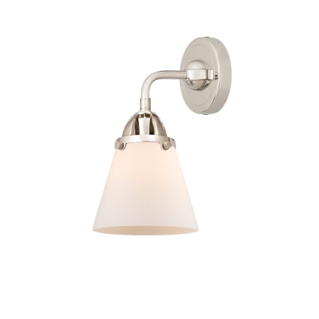 A large image of the Innovations Lighting 288-1W-11-7 Cone Sconce Polished Nickel / Matte White