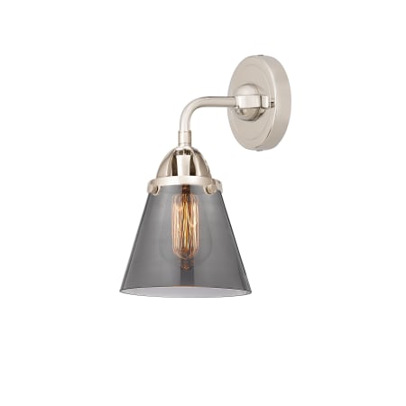 A large image of the Innovations Lighting 288-1W-11-7 Cone Sconce Polished Nickel / Plated Smoke