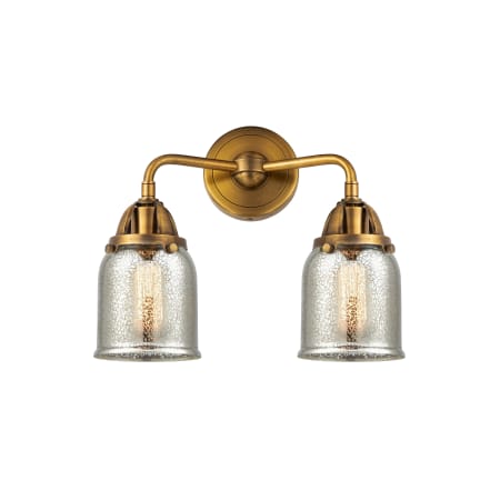 A large image of the Innovations Lighting 288-2W-12-13 Bell Vanity Brushed Brass / Silver Plated Mercury