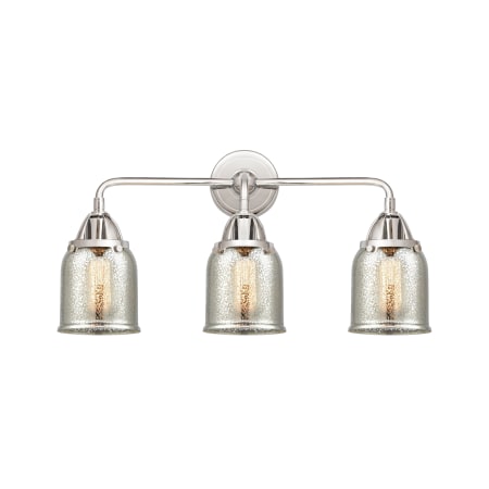 A large image of the Innovations Lighting 288-3W-10-23 Bell Vanity Polished Chrome / Silver Plated Mercury