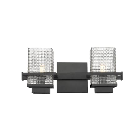 A large image of the Innovations Lighting 310-2W-6-15 Wellfleet Vanity Black / Clear