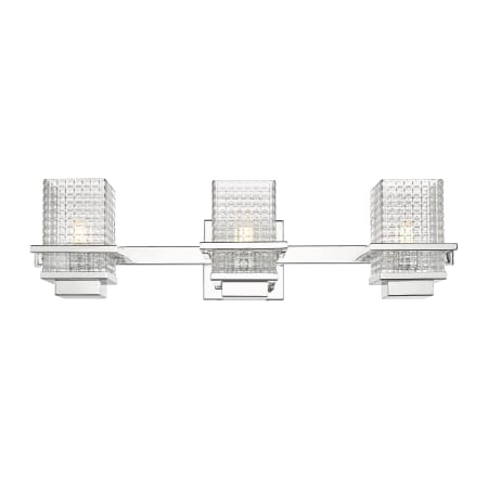 A large image of the Innovations Lighting 310-3W-6-24 Wellfleet Vanity Polished Chrome / Clear