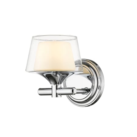 A large image of the Innovations Lighting 311-1W-7-6 Laguna Vanity Polished Chrome / White / Clear