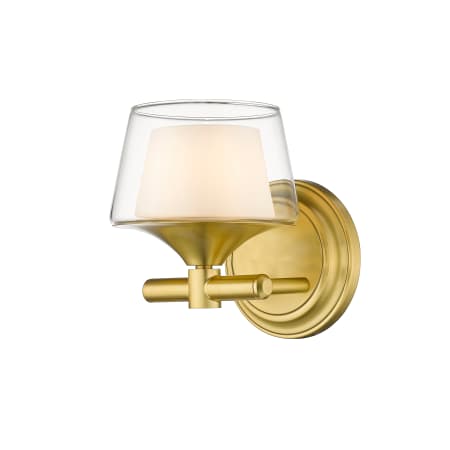 A large image of the Innovations Lighting 311-1W-7-6 Laguna Vanity Satin Gold / White / Clear