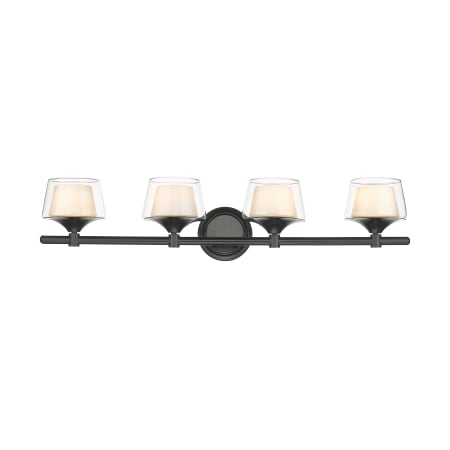 A large image of the Innovations Lighting 311-4W-7-33 Laguna Vanity Black / White / Clear