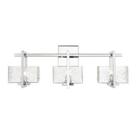 A large image of the Innovations Lighting 312-3W-9-24 Striate Vanity Polished Chrome / Clear
