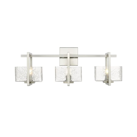 A large image of the Innovations Lighting 312-3W-9-24 Striate Vanity Satin Nickel / Clear