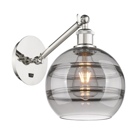 A large image of the Innovations Lighting 317-1W-10-8 Rochester Sconce Alternate Image