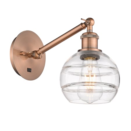 A large image of the Innovations Lighting 317-1W-8-6 Rochester Sconce Alternate Image