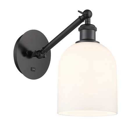 A large image of the Innovations Lighting 317-1W-10-6 Bella Sconce Matte Black / Gloss White