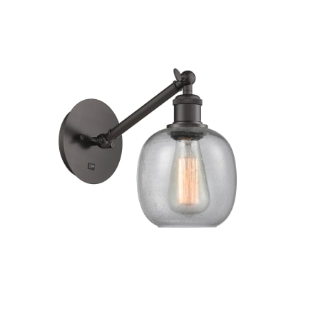 A large image of the Innovations Lighting 317-1W-13-6 Belfast Sconce Oil Rubbed Bronze / Seedy