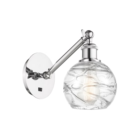 A large image of the Innovations Lighting 317-1W-12-6 Athens Sconce Polished Chrome / Clear Deco Swirl