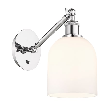 A large image of the Innovations Lighting 317-1W-10-6 Bella Sconce Polished Chrome / Gloss White