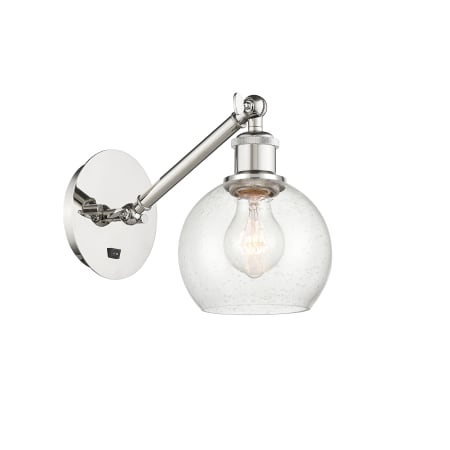 A large image of the Innovations Lighting 317-1W-12-6 Athens Sconce Polished Nickel / Seedy