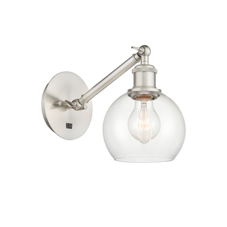 A large image of the Innovations Lighting 317-1W-12-6 Athens Sconce Brushed Satin Nickel / Clear