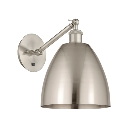 A large image of the Innovations Lighting 317-1W-14-9 Ballston Sconce Satin Nickel / Satin Nickel