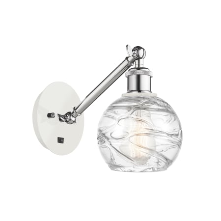 A large image of the Innovations Lighting 317-1W-12-6 Athens Sconce White and Polished Chrome / Clear Deco Swirl