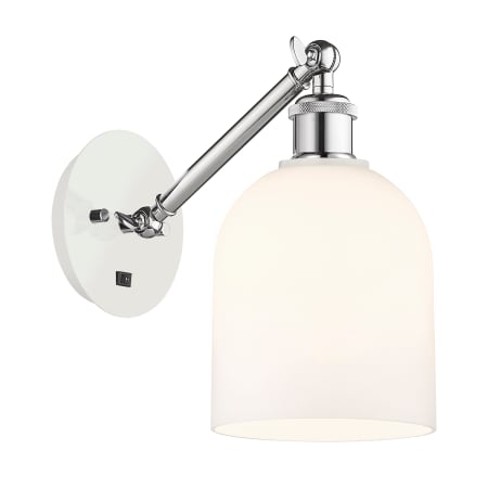 A large image of the Innovations Lighting 317-1W-10-6 Bella Sconce White Polished Chrome / Gloss White