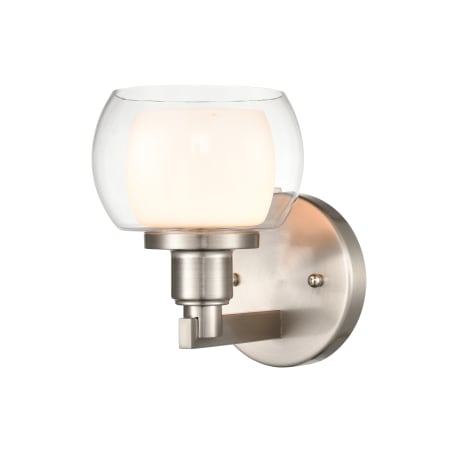 A large image of the Innovations Lighting 330-1W-7-5 Cairo Vanity Satin Nickel / White / Clear