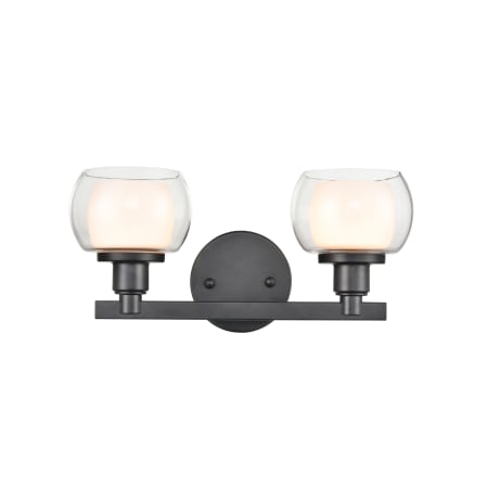 A large image of the Innovations Lighting 330-2W-7-15 Cairo Vanity Black / White / Clear