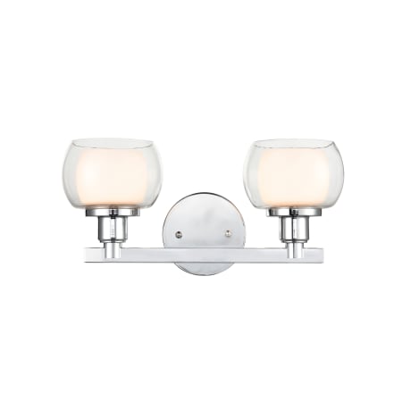 A large image of the Innovations Lighting 330-2W-7-15 Cairo Vanity Polished Chrome / White / Clear