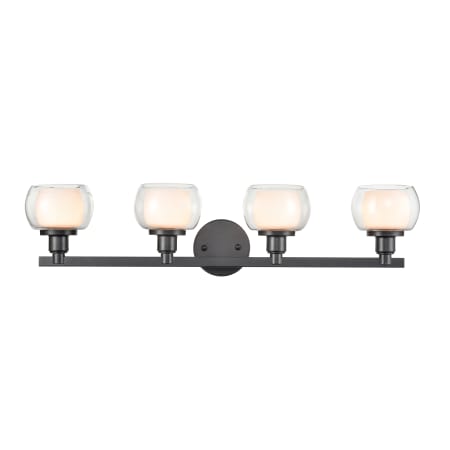 A large image of the Innovations Lighting 330-4W-7-31 Cairo Vanity Black / White / Clear