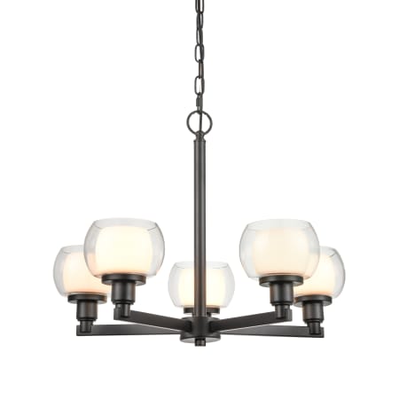 A large image of the Innovations Lighting 330-5CR-14-20 Cairo Chandelier Black / White / Clear