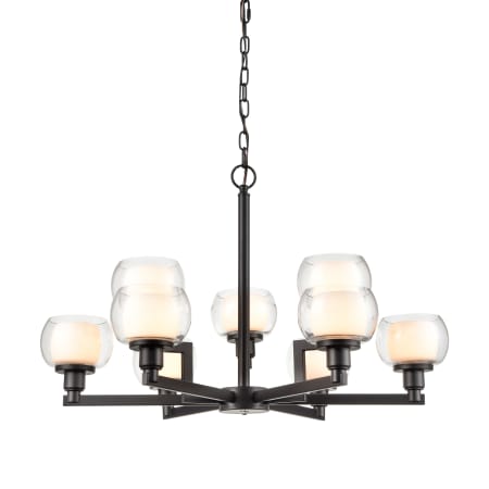 A large image of the Innovations Lighting 330-9CR-15-30 Cairo Chandelier Black / White / Clear