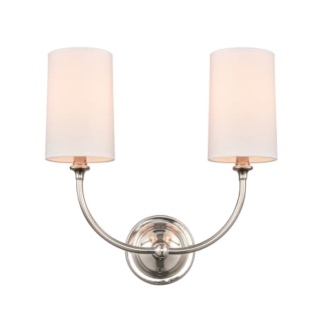 A large image of the Innovations Lighting 372-2W-16-15 Giselle Sconce Polished Nickel / Off-White