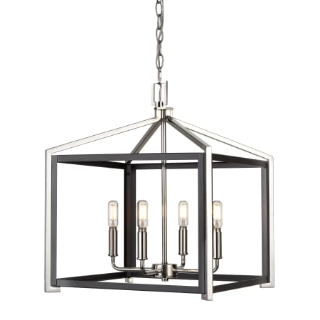A large image of the Innovations Lighting 376-4CR-19-16 Wiscoy Pendant Black Polished Nickel