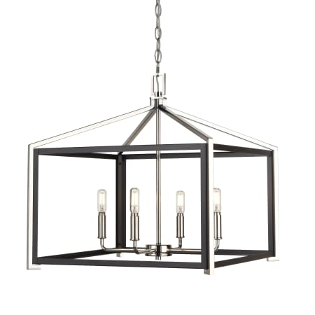 A large image of the Innovations Lighting 376-4CR-20-20 Wiscoy Pendant Black Polished Nickel